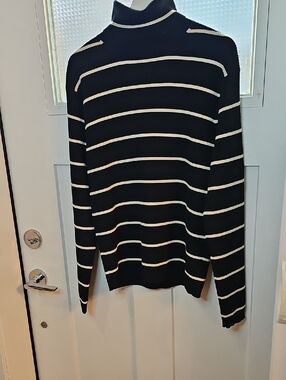 Club Monaco Black and White Striped Sweater Top